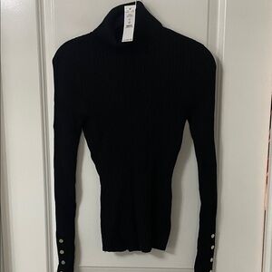 White House Black Market Black Turtleneck Sweater